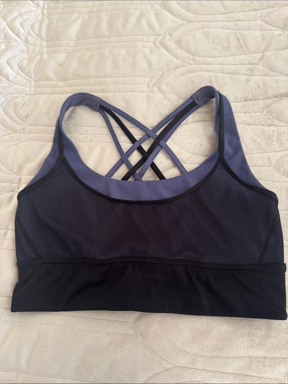 Victoria's Secret Black and Navy Crisscross Sports Bralette